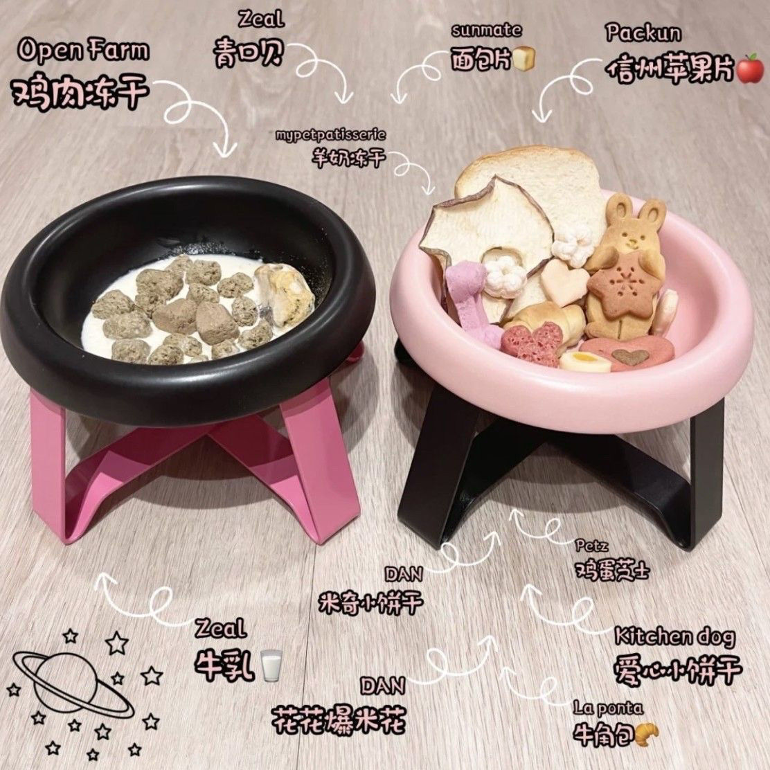 高颜值pecolo猫咪喝水飞碟护颈食盆罐头饭碗宠物防打翻BD塑料