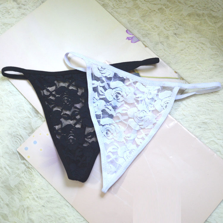 瑕疵品 欧美外贸网纱丁字裤女士性感细带无痕T裤火辣透明丁子内裤