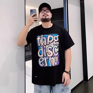 2025夏天纯棉透气大图案印花T恤上衣网红时尚潮牌潮流短袖男女款