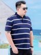 新款 POLO衫 胖子宽松条纹短袖 男加肥加大码 夏季 休闲薄款 t恤衫 男式