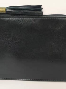 欧美经典奢华黑色女包PU 手拿包 化妆包 晚宴包 青古铜吊饰