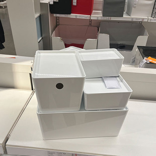 库吉斯附盖储物盒化妆品收纳盒首饰杂物衣物塑料玩具整理箱子