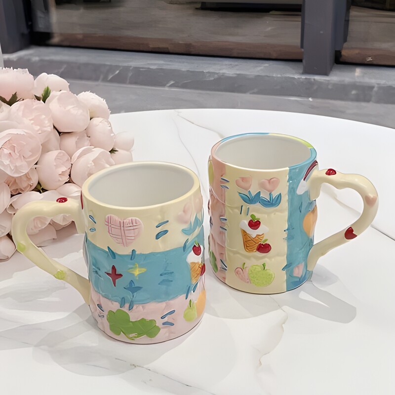 少女心立体陶瓷马克杯可爱咖啡杯