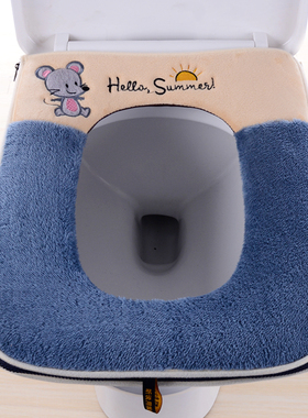 方形马桶垫坐垫长方型拉链坐厕垫坐便套加厚可水洗家用坐便垫通用