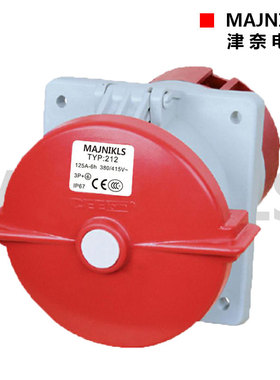 津奈电气MAJNIKLS工业防水TYP:212防尘暗装直插125A三相4孔IP67