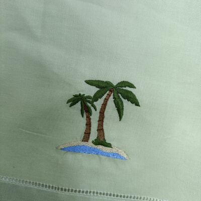 [挂布]tea towel茶巾瑕疵浮尘污渍抹茶绿向日葵瓢虫栀子花刺绣