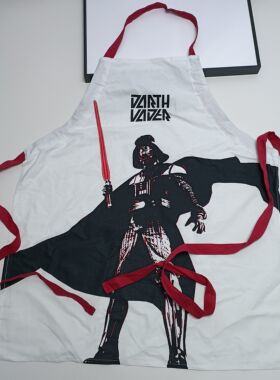 瑕疵污渍跳线星战黑红一根绳可调节纯棉围裙A满30元包邮