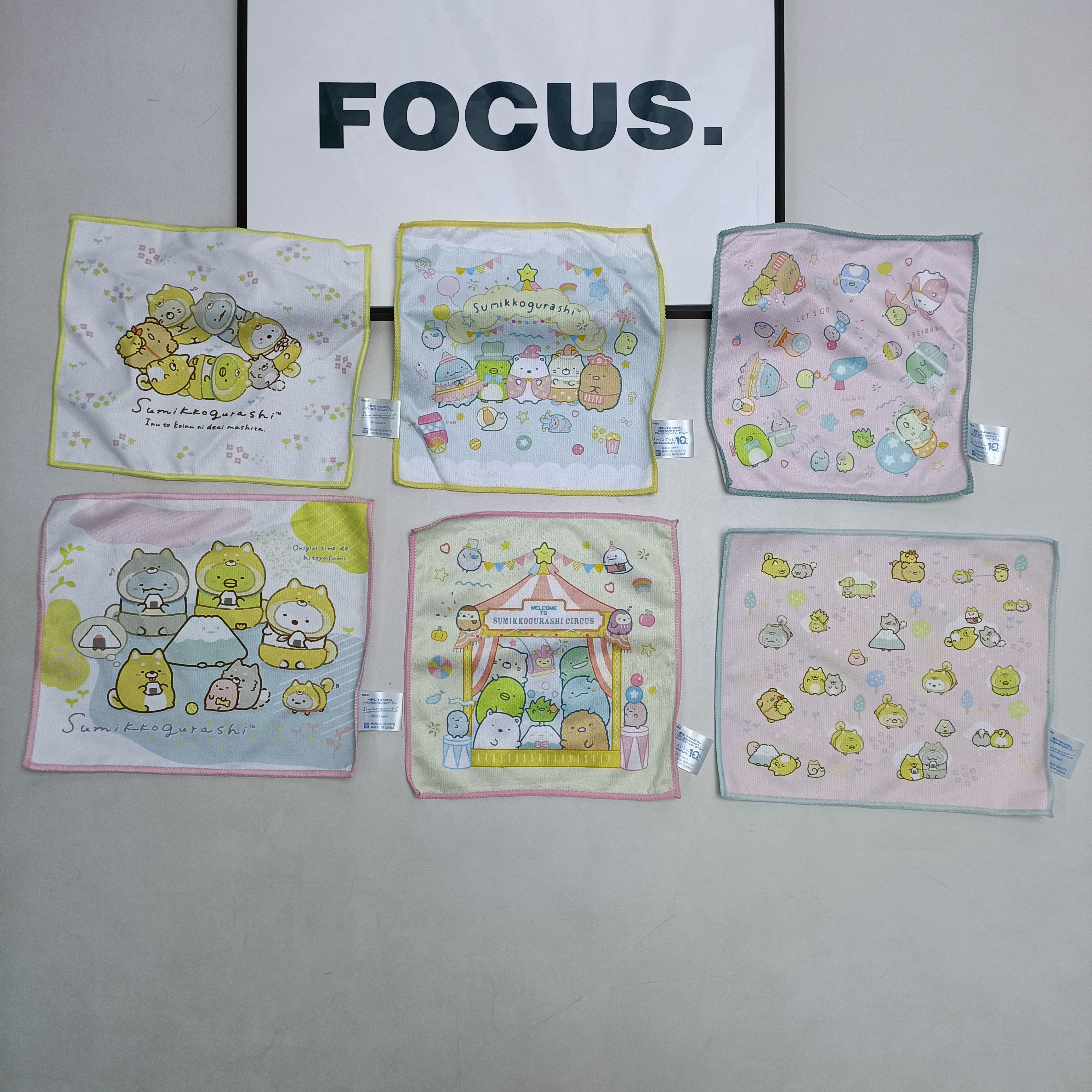 日单面巾满30元包邮万代Bandai spirits角落生物萌宠方巾超细纤维