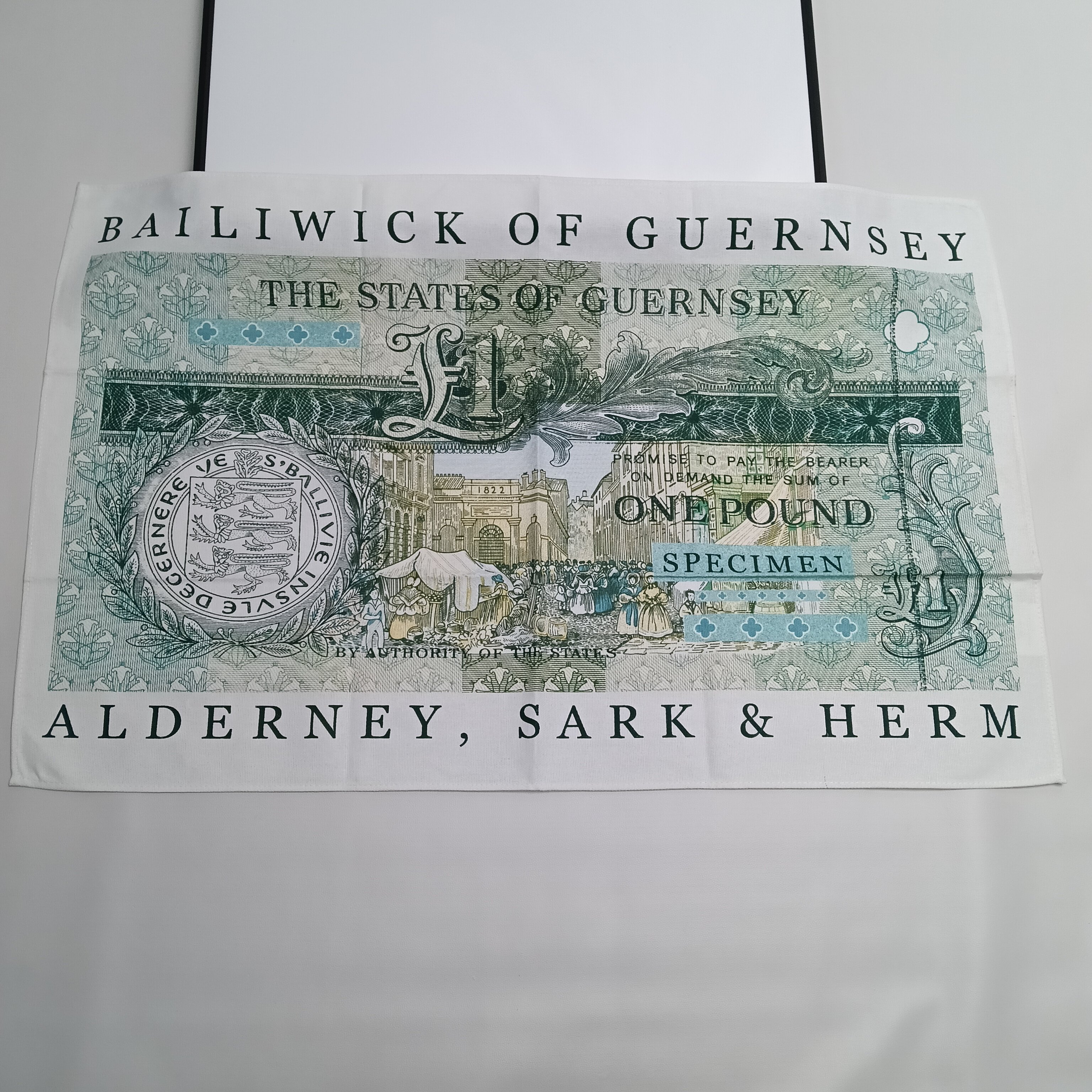 [挂布]tea towel茶巾Bailiwick of Guernsey 根西岛1镑纸币样式