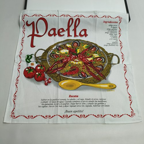[挂布]tea towel茶巾纯棉西班牙海鲜饭Paella食谱方巾
