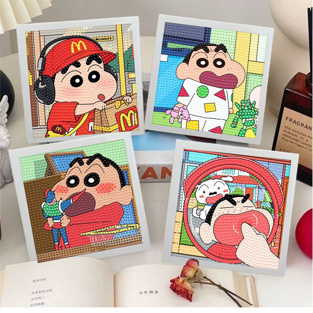 蜡笔小新卡通拼图儿童手工创意粘贴类动漫风亲子益智玩具