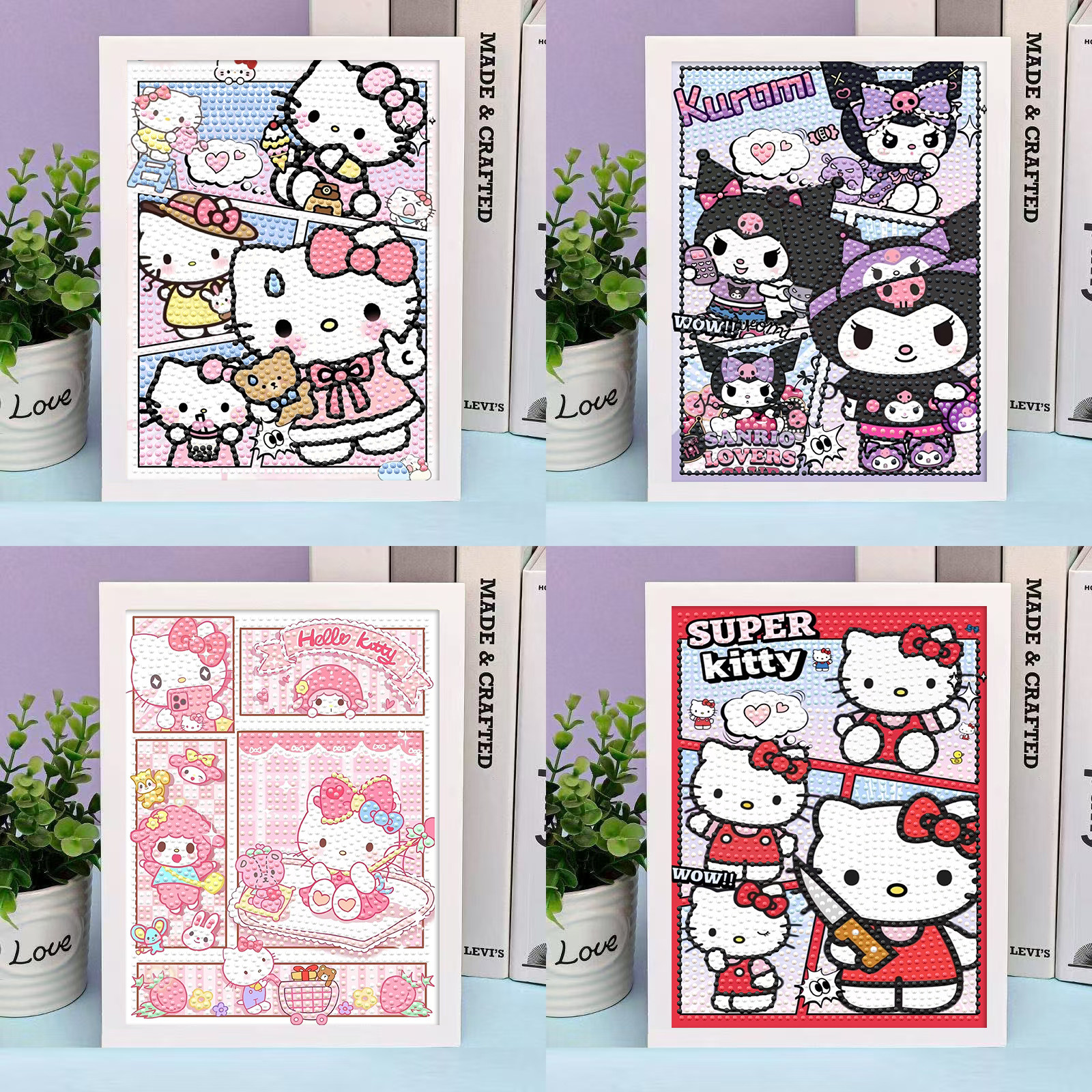 Hello Kitty卡通钻石画手工DIY拼图儿童成人解压创意粘贴画