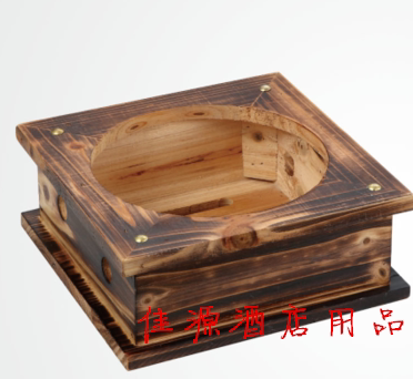 12-20cm石锅架韩式石碗方形木架 商用木制锅架煲架竹碗架石锅木架