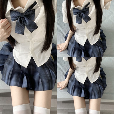 三件套jk制服格裙显收腰衬衫套装