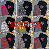 妙氏优品校供感日系jk学院制服女开衫 针织背心马甲百褶裙校服套装
