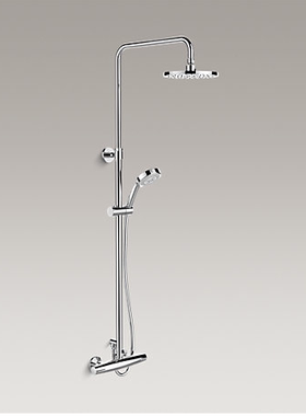 KOHLER/科勒艾丽维双花洒直角型挂墙全铜淋浴柱 K-72678T-B7-CP