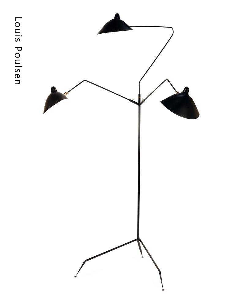 法国 Editions Serge Mouille Standing lamp 3 arms 落地灯