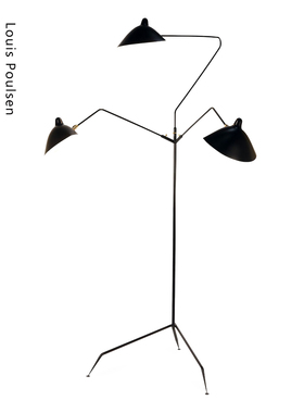 法国 Editions Serge Mouille Standing lamp 3 arms 落地灯