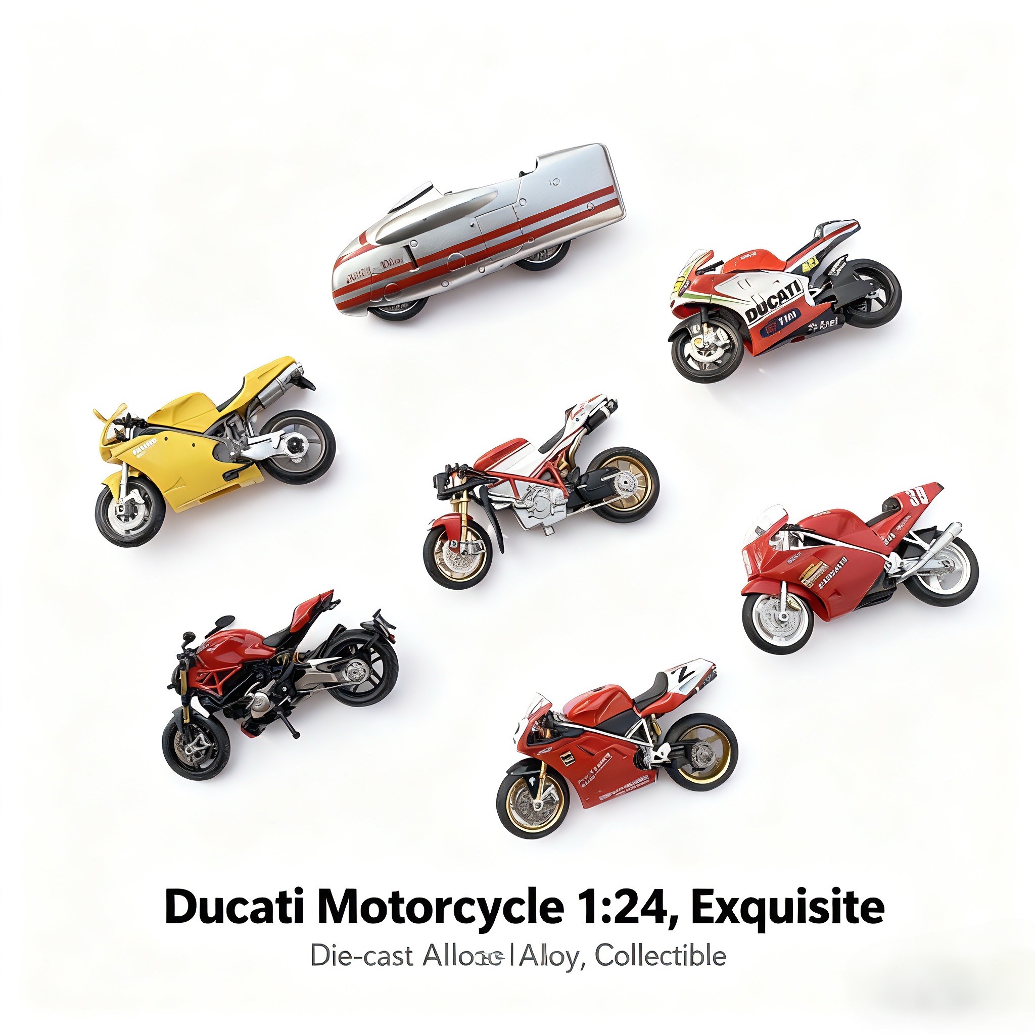 124杜卡迪摩托车模型仿真合金机车模型男孩玩具收藏摆件