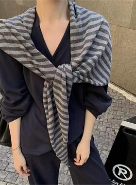 慵懒感气质高级条纹三角披
