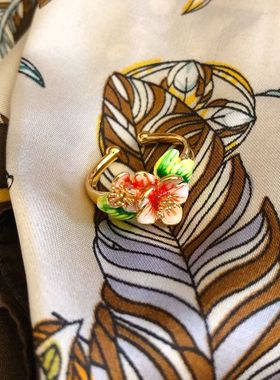 手工彩绘珐琅花朵戒指