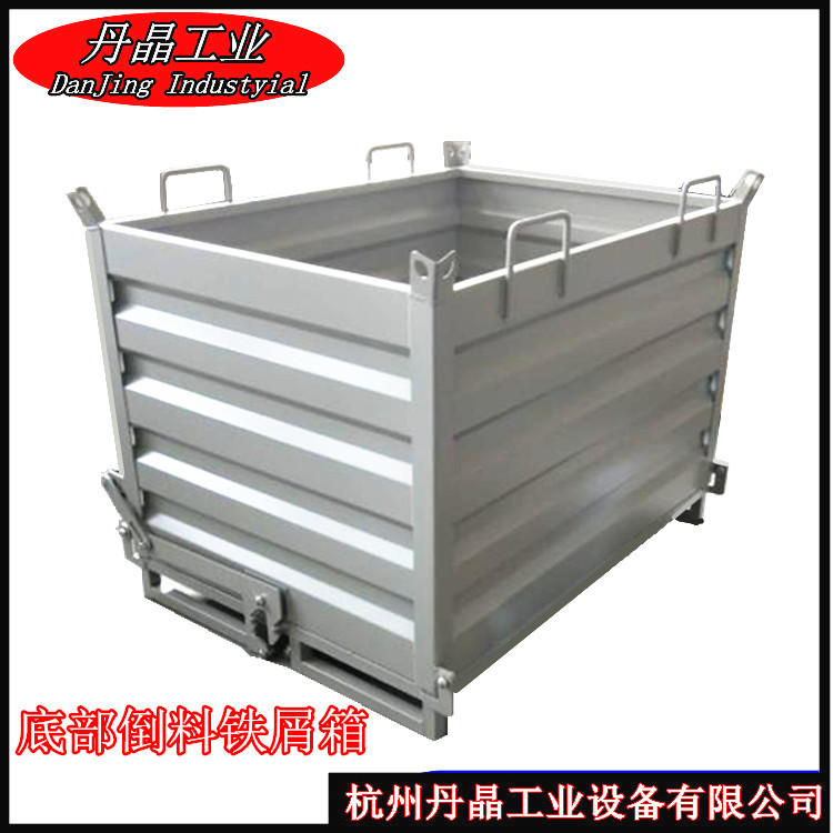 自卸式铁屑箱  倒料周转箱   钢制废料垃圾转运箱