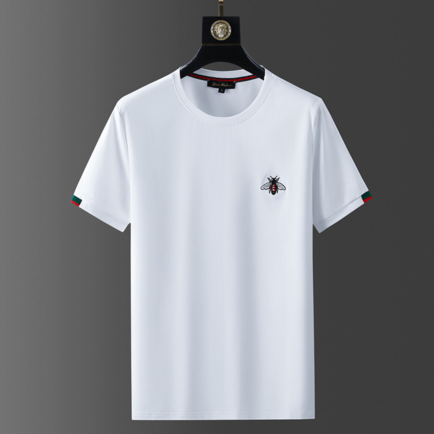 欧洲站潮牌小蜜蜂刺绣短袖t恤男2025年新款夏季薄款纯棉休闲上衣