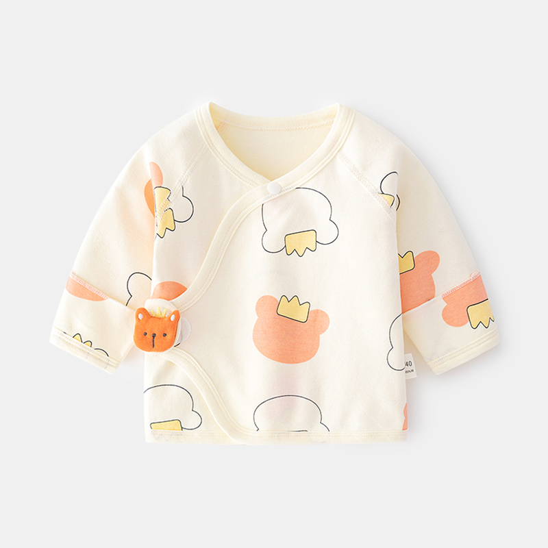 新生儿婴儿衣服半背衣初生a类纯棉春秋款52码宝宝上衣打底和尚服