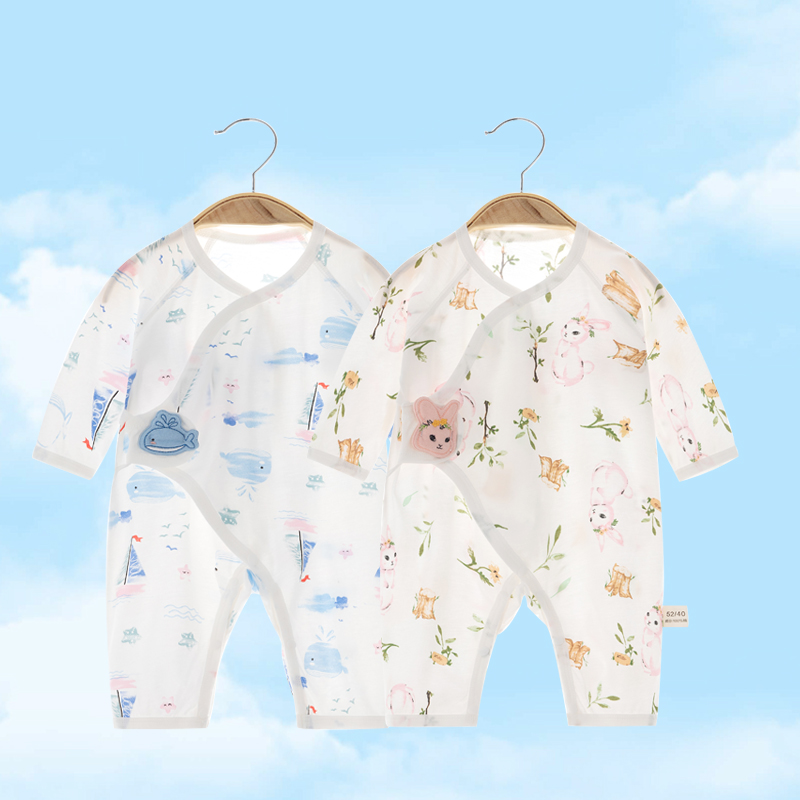 新生婴儿儿衣服夏季薄款空调服初生儿宝宝连体衣a类纯棉无骨哈衣