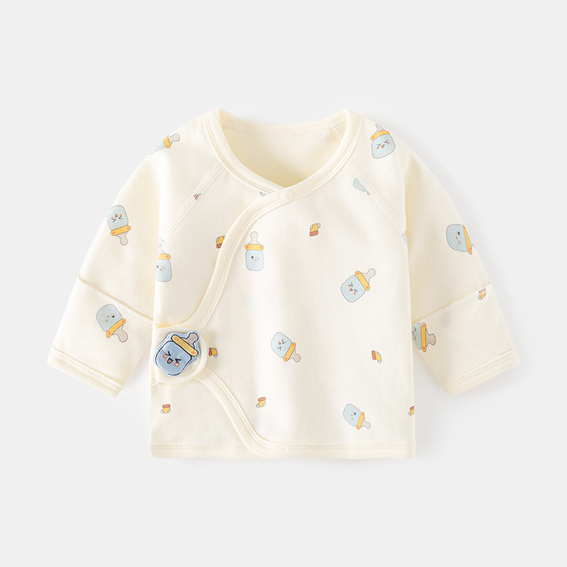 新生婴儿衣服52码宝宝a类纯棉长袖半背衣初生产房上衣和尚服春秋