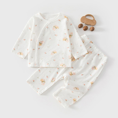 新生婴儿衣服夏季薄款分体套装宝宝夏天空调服两件套a类纯棉夏装