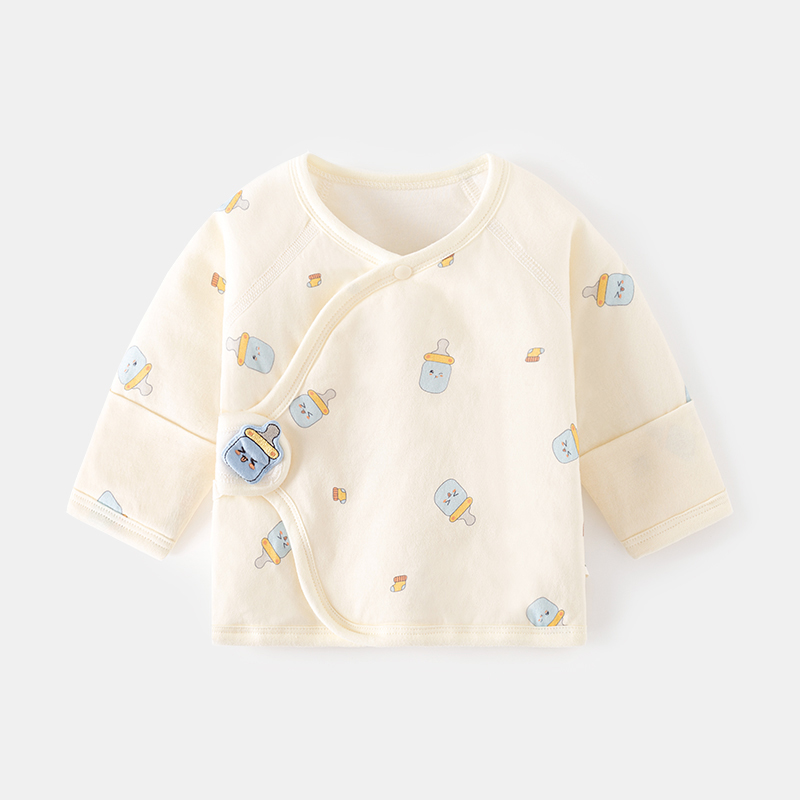 婴儿衣服52码半背衣冬初生宝宝a类纯棉新生儿保暖夹棉上衣和尚服