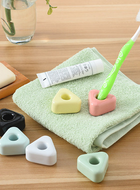 陶瓷牙刷插座 三角形牙刷架 创意浴室陶瓷礼品 洗漱用品 牙具座