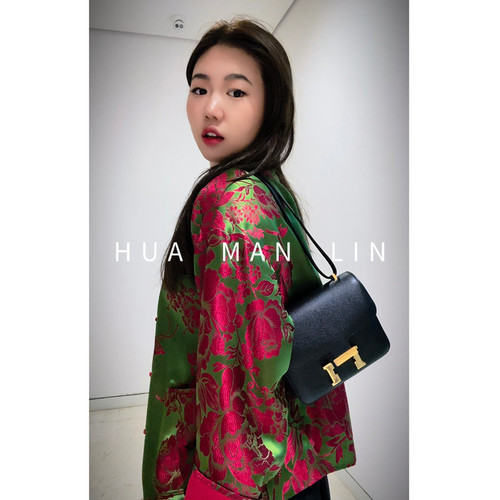 【花满林】‘红情绿意’圆领正门襟手工盘扣老缎桑蚕丝外套259787