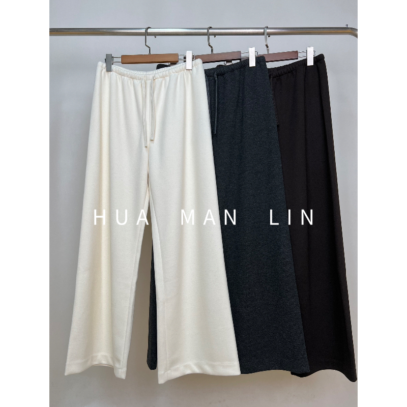 【花满林】&ldquo;瘦瘦裤"三色全松紧腰抽绳净版休闲直筒裤31922