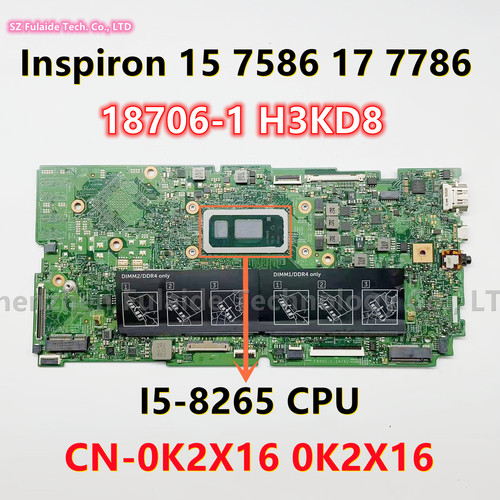 适用于戴尔/DELL Inspiron 15 7586 17 7786 18706-1主板 i3 i5