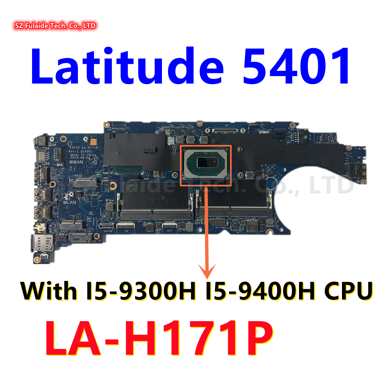 戴尔 Latitude 5401 主板 I7-9850H 集显LA-H171P 04N4MN I5 CPU