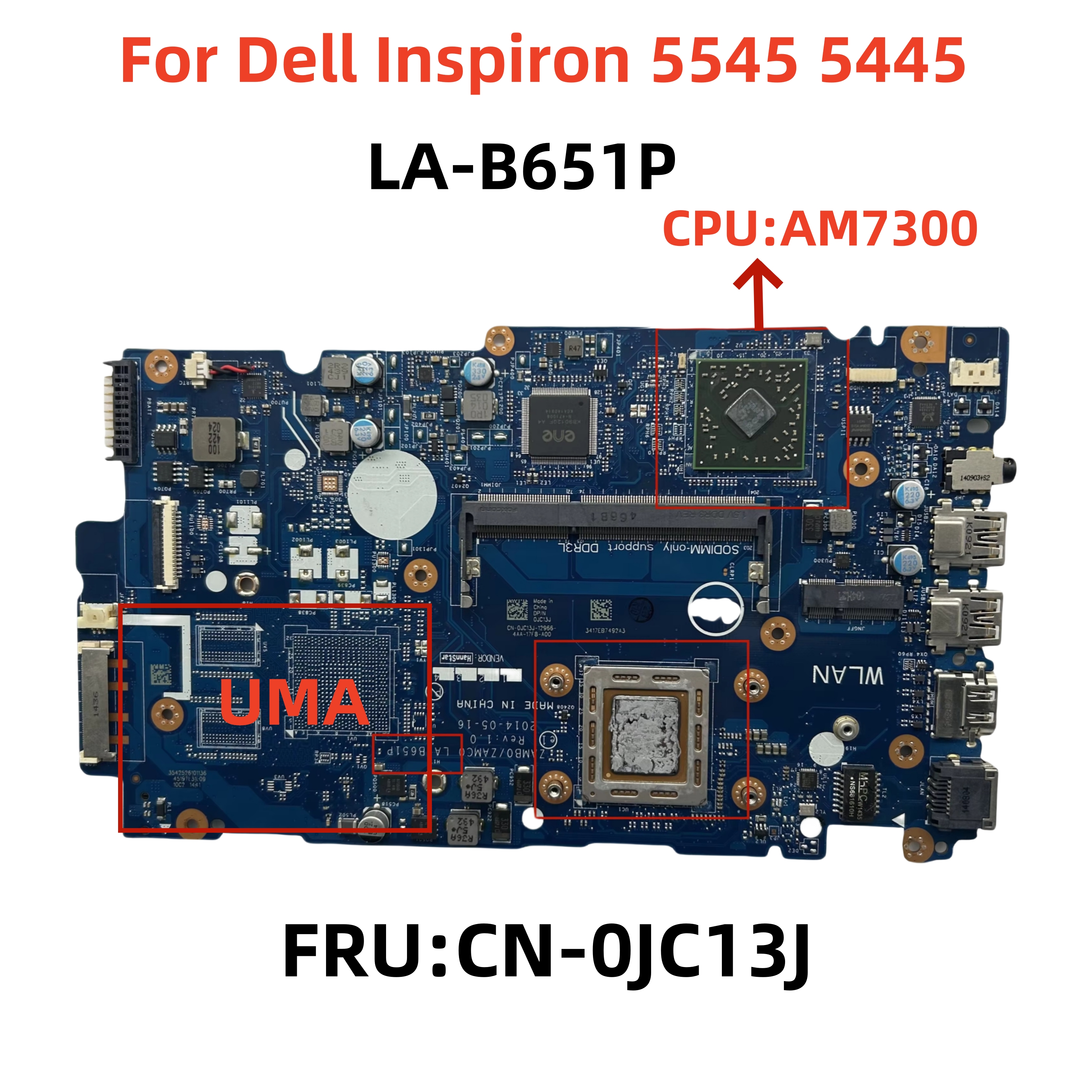 戴尔 DELL 5545 5445 主板 LA-B651P AM7300 CN-0JC13J 集成