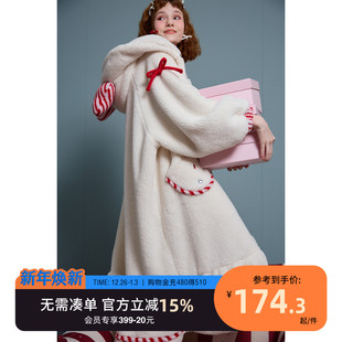 睡衣女珊瑚绒睡袍加绒新娘晨袍家居服D 睡袍女冬季 yso 礼物系列