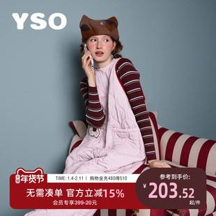 yso【酷猫系列】睡衣女秋冬新款工装夹棉背心款连体家居服连体衣D
