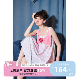 吊带甜美蝴蝶结兔耳睡裙可外穿家居服B 睡衣女夏季 yso 礼物系列