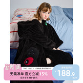 yso 睡衣女秋冬北极绒睡袍加绒加厚休闲家居服可外穿D 酷猫系列