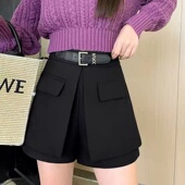 裙秋冬外穿靴裤 裤 洋气高腰假腰带女显瘦双层加厚春天短裤 2025新款