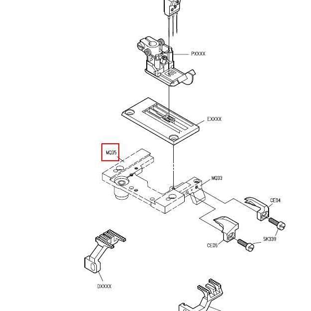 工业绷缝车配件银箭F007.绷缝机.砍车三针五线附属零件图/配件图