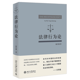 2021新 法律行为论 杨代雄 民法基本原理 研究法律行为著作 法律行为价值基础 成立与生效 效力障碍 行为归属 北京大学旗舰店正版
