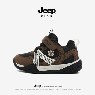 Jeep男童运动鞋户外登山童鞋冬季2025新款儿童鞋子皮面跑步鞋男孩