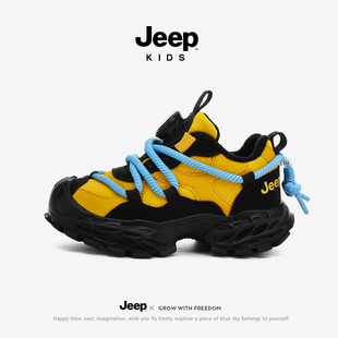 2025新款 子冬季 加绒老爹鞋 二棉棉鞋 Jeep童鞋 运动鞋 男童皮面儿童鞋