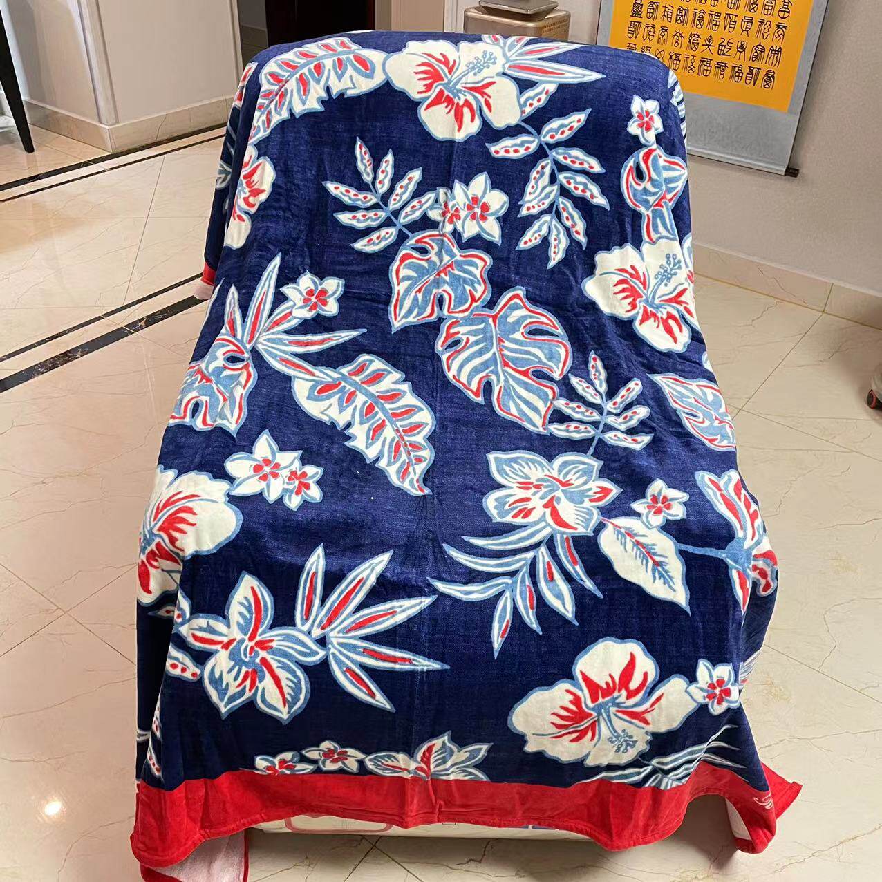 희귀한 좋은 물건  유럽과 미국의 오리지널 싱글 목욕 타올 두꺼운 긴 스테이플 코튼 대형 캠핑 담요 비치 타올 야외 식탁보 커버 담요