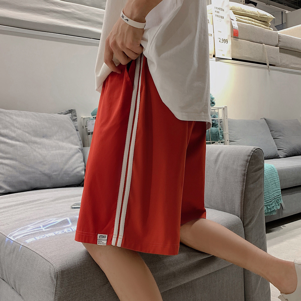 2022夏季新款条纹边简约个性男士运动休闲短裤DK06/P20控29，男装休闲裤，电商A148