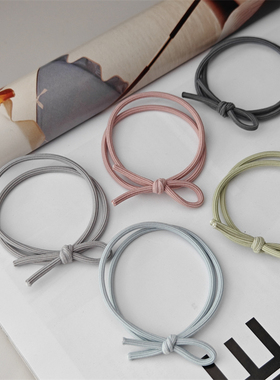 「吾庄」高颜值橡皮筋简约双层打结发圈日常基础扎发头绳百搭发绳